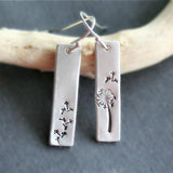 Boucles d'oreilles rectangulaires Boho en argent
