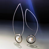 Boucles d'oreilles pendantes Boho en argent et perles