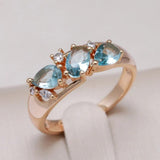Bague en zirconium bleu en or