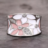 Bague vintage en cristal peint à la main