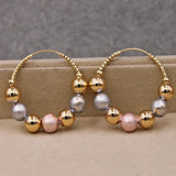 Boucles d'oreilles en or avec perles vintage