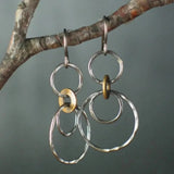 Boucles d'oreilles vintage en or et argent