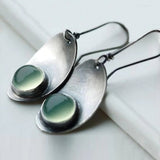 Boucles d'oreilles vintage en cristal incrusté vert