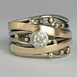 Royal - Bague vintage en or avec zircone incrustée