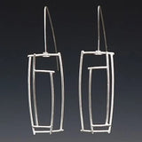 Boucles d'oreilles vintage argentées creuses et fines