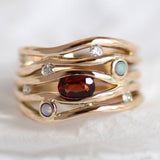Bague vintage fine en or avec zircone
