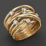 Bague fine vintage en zircone dorée