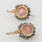 Boucles d'oreilles vintage en pierre rose