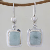 Boucles d'oreilles vintage en argent avec pierre bleu ciel