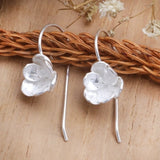 Boucles d'oreilles vintage en argent plaqué en forme de fleur