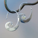 Boucles d'oreilles vintage en argent ondulées
