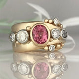 Bague vintage en or avec zircone rouge