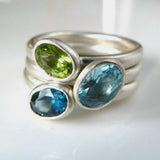 Bague vintage ovale incrustée de zircone en argent