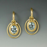 Boucles d'oreilles vintage en cristal bleu incrusté et or