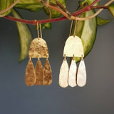 Boucles d'oreilles pendantes vintage plaquées or