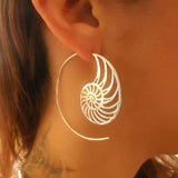 Boucles d'oreilles vintage en spirale dorée