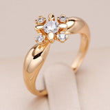 Bague Elégante Plaquée Or avec Zirconias