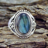 Bague vintage en pierre bleue océan