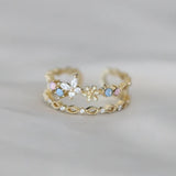Bague vintage en or avec fleur