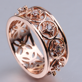Bague creuse vintage en or rose