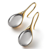 Boucles d'oreilles pendantes en cristal, or et argent