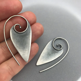 Boucles d'oreilles pointues en spirale vintage en argent