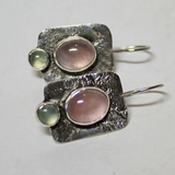 Boucles d'oreilles vintage en cristal rose incrusté