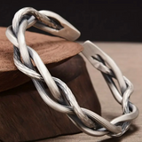 Bracelet vintage en argent tressé