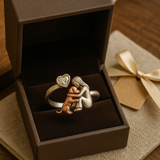 Bague artisanale en argent sterling 925 avec zircone en forme de cœur – ajustable