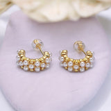 Boucles d'oreilles créoles Sabrina avec perles