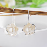 Boucles d'oreilles Fleur de Perle en Argent