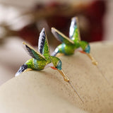 Boucles d'oreilles créatives uniques en forme de colibri
