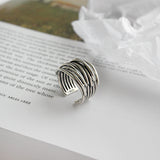 Bague ajustable à plusieurs rangs en argent sterling 925