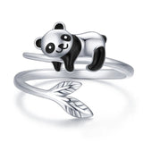 Bague Réglable Panda Mignon en Argent Sterling 925
