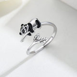 Bague Réglable Panda Mignon en Argent Sterling 925