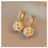 Boucles d'Oreilles de Perles en Forme de Boule de Feu d'Artifice