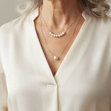 Élégant collier à double rang de perles