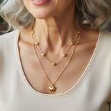 Collier vintage avec pendentif double cœur