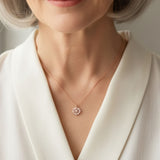 Collier rotatif avec flocon de neige en argent