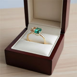 Bague vintage carrée à double pierre principale en zircon