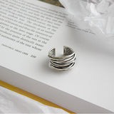 Bague ajustable à plusieurs rangs en argent sterling 925