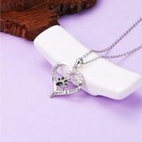 Collier Dog Paw – Motif cœur en acier inoxydable avec zircone