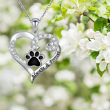 Collier Dog Paw – Motif cœur en acier inoxydable avec zircone