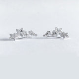 Boucles d'Oreilles Étoiles en Zircon Blanc Brillant