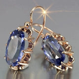 Boucles d'Oreilles en Or avec Zircon Ovale