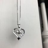 Collier avec empreinte de patte de chien et cœur en acier inoxydable