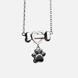 Collier délicat en forme de patte de chien en acier inoxydable