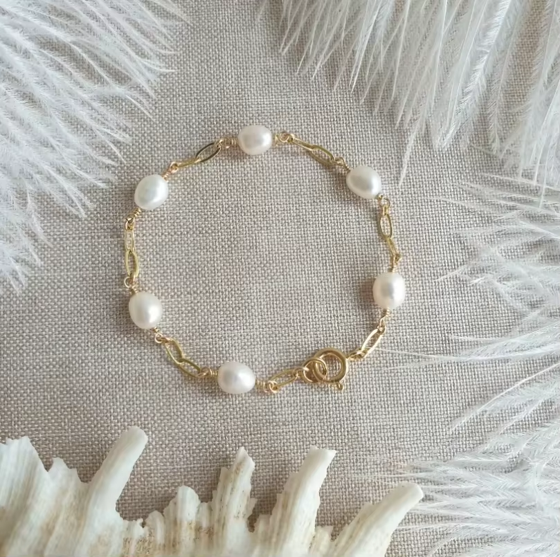 Bracelets vintage en perles baroques
