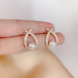 Boucles d'Oreilles Perles avec Diamants