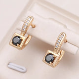 Boucles d'oreilles élégantes en zircone noire